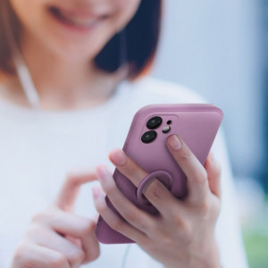 Гръб Roar Amber с държач - iPhone 13 mini лилав - Img 4