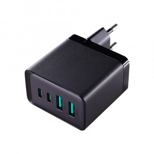 Зарядно за стена JOYROOM GaN 67W 2x USB Type A / 2x USB Type C черен (TCG02) + кабел USB Type C към USB Type C 100W 1.2m черно - Img 6