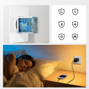Зарядно за стена JOYROOM JR-TCF06 20W USB Type C Power Delivery + кабел USB Type C към Lightning черно - Img 5