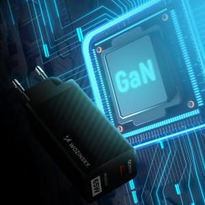 Зарядно за стена WOZINSKY GaN 65W USB Type A / USB Type C PD QC3.0 (WWCG01) черно - Img 5