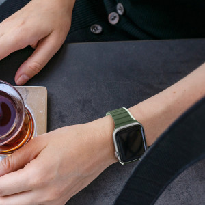 Магнитна каишка Dux Ducis LD - Apple Watch 41mm Series 9 / 41mm Series 8 / 41mm Series 7 / 40mm Series 6 / 40mm SE / 40mm Series 5 / 40mm Series 4 / 38mm Series 3 / 38mm Series 2 / 38mm (1st gen) зелен - Img 10