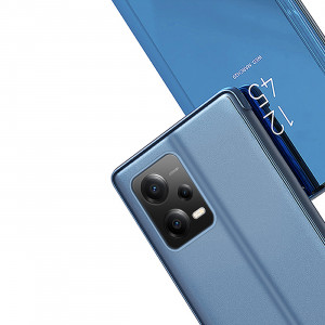Огледален калъф тип книга Clear View - Xiaomi Poco X5 / Redmi Note 12 син - Img 6
