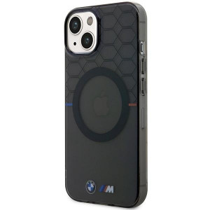 Оригинален гръб BMW Pattern MagSafe BMHMP14SHGPK - iPhone 14 сив - Img 2