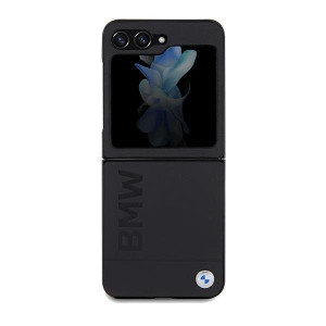 Оригинален калъф от естествена кожа BMW Leather Hot Stamp - Samsung Galaxy Z Flip5 черен - Img 2