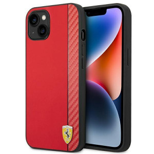 Оригинален твърд гръб FERRARI Carbon FEHCP14MAXRE - iPhone 14 Plus червен - Img 1