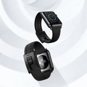Силиконова каишка Baseus Slip-Thru - Apple Watch 40mm SE / 40mm Series 6 / 40mm Series 5 / 40mm Series 4 / 38mm Series 3 (LBWSE-01) черен - Img 12