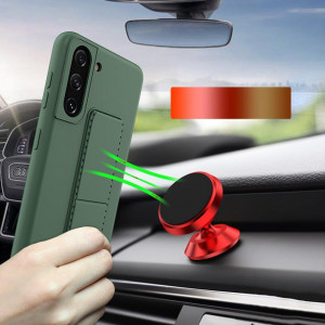 Силиконов гръб със стойка WOZINSKY Kickstand - Samsung Galaxy S21+ 5G сив - Img 2