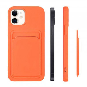 Силиконов гръб Card с портфейл за документи - Xiaomi Redmi 10X 4G / Redmi Note 9 червен - Img 3