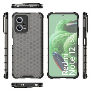 Гръб Honeycomb Armor със силиконов бъмпер - Xiaomi Poco X5 / Redmi Note 12 черен - Img 2