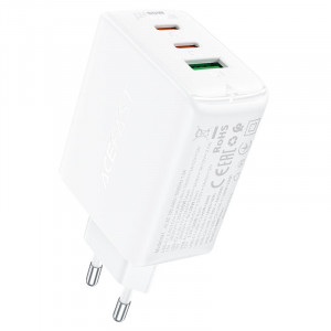 Зарядно за стена ACEFAST GaN 65W USB Type A / 2x USB Type C PPS PD QC4.0+ (A41) бяло - Img 1
