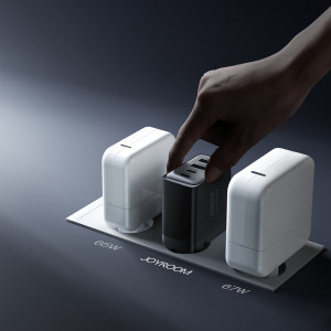 Зарядно за стена JOYROOM GaN 67W 2x USB Type A / 2x USB Type C черен (TCG02) + кабел USB Type C към USB Type C 100W 1.2m черно - Img 15