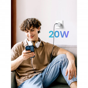 Зарядно за стена UGREEN GaN 20W USB Type C Nexode Мini (CD318) бяло - Img 8