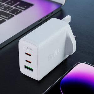 Зарядно за стена (UK стандарт) ACEFAST GaN 65W USB Type A / 2x USB Type C PD (A44) бяло - Img 7