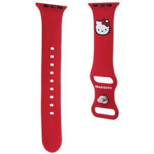 Каишка HELLO KITTY Silicone Kitty Head strap - Apple Watch 41mm Series 9 / 41mm Series 8 / 41mm Series 7 / 40mm Series 6 / 40mm SE / 40mm Series 5 / 40mm Series 4 / 38mm Series 3 / 38mm Series 2 / 38mm (1st gen) червен - Img 3