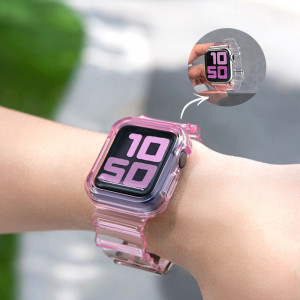 Калъф за корпус с каишка Light Strap - Apple Watch 44mm SE / 44mm Series 6 / 44mm Series 5 / 44mm Series 4 лилав - Img 10