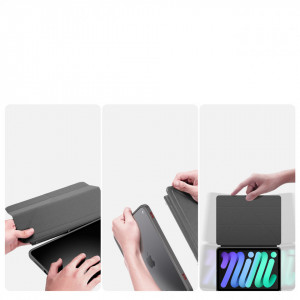 Калъф тип книга с функция стойка и Smart Sleep функция DUX DUCIS Magi с място за писалка - iPad mini 8.3" (6th gen 2021) сив - Img 3