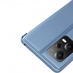 Огледален калъф тип книга Clear View - Xiaomi Poco X5 / Redmi Note 12 син - Img 7