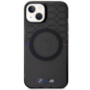 Оригинален гръб BMW Pattern MagSafe BMHMP14SHGPK - iPhone 14 сив - Img 3