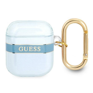 Оригинален калъф за слушалки GUESS Strap GUA2HHTSB - AirPods 1 / 2 син - Img 1