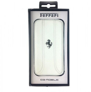 Оригинален калъф тип книга FERRARI Banner FEFFFLBKS4FW - Samsung Galaxy S4 бял - Img 3