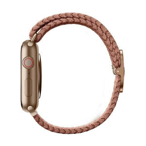 Плетена каишка UNIQ Aspen - Apple Watch 45mm Series 9 / 45mm Series 8 / 45mm Series 7 / 44mm SЕ (2nd gen) / 44mm SE / 44mm Series 6 / 44mm Series 5 / 44mm Series 4 / 42mm Series 3 / 42mm Series 2 розов - Img 3