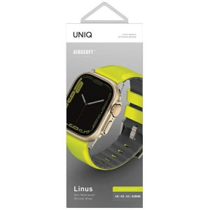 Силиконова каишка UNIQ Linus - Apple Watch Ultra 49mm / Ultra 2 49mm / 45mm Series 9 / 45mm Series 8 / 45mm Series 7 / 44mm SЕ (2nd gen) / 44mm SE / 44mm Series 6 / 44mm Series 5 / 44mm Series 4 / 42mm Series 3 / 42mm Series 2 lime - Img 4