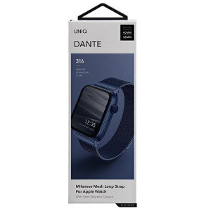 Стоманена каишка UNIQ Dante - Apple Watch 41mm Series 9 / 41mm Series 8 / 41mm Series 7 / 40mm Series 6 / 40mm SE / 40mm Series 5 / 40mm Series 4 / 38mm Series 3 / 38mm Series 2 / 38mm (1st gen) кобалтово синьо - Img 4