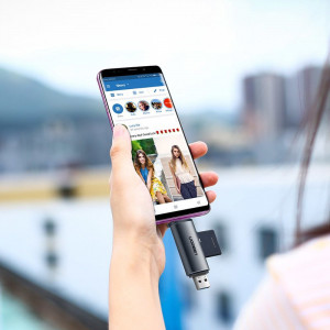 Четец за карти памет UGREEN SD / micro SD към USB 3.0 / USB Type C 3.0 (50706) сив - Img 5