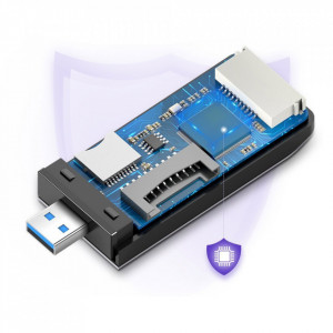 Четец за карти памет UGREEN SD / micro SD / CF / MS към USB 3.0 (50541) сив - Img 9