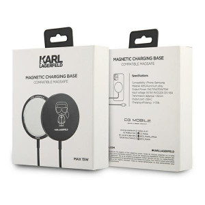 Безжично зарядно KARL LAGERFELD KLCBMSIKBK 15W (съвместимо с MagSafe) черно - Img 4