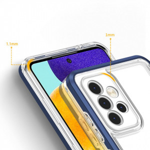 Гръб Clear 3в1 с гел рамка - Samsung Galaxy A04s / A13 5G син - Img 4