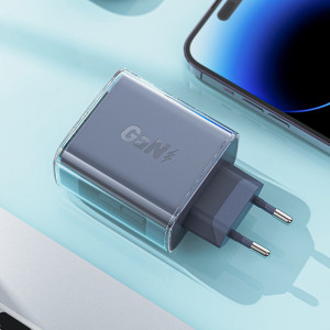 Зарядно за стена ACEFAST GaN 65W USB Type A / 2x USB Type C (A45) лилаво - Img 8