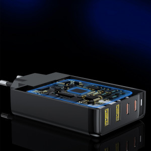 Зарядно за стена CHOETECH GaN 140W 2x USB Type A / 2x USB Type C (PD6005) черно - Img 7