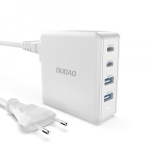 Зарядно за стена DUDAO GaN 100W 2x USB Type A / 2x USB Type C бяло - Img 1
