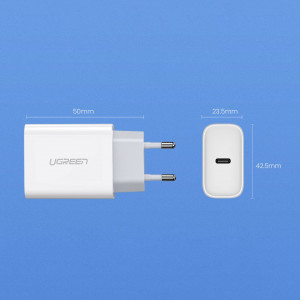 Зарядно за стена UGREEN 20W 3A USB Type C PD3.0 QC4.0+ (60450) бяло - Img 19