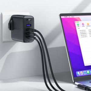Зарядно за стена (UK стандарт) ACEFAST GaN 100W USB Type A / 3x USB Type C PD черно - Img 2