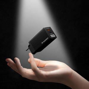 Зарядно за стена WOZINSKY GaN 65W USB Type A / USB Type C PD QC3.0 (WWCG01) черно - Img 6