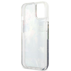 Оригинален гръб GUESS Flower Liquid Glitter GUHCP13SLFLSB - iPhone 13 mini син - Img 7