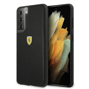 Оригинален твърд гръб FERRARI Track Perforated FESPEHCS21MBK - Samsung Galaxy S21+ 5G черен - Img 1