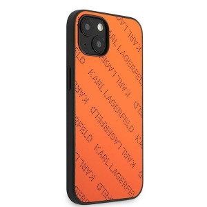 Оригинален твърд гръб KARL LAGERFELD Perforated Allover KLHCP13SPTLO - iPhone 13 mini оранжев - Img 4
