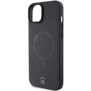 Оригинален твърд гръб MERCEDES Smooth Leather MagSafe - iPhone 15 Plus черен - Img 6
