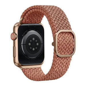 Плетена каишка UNIQ Aspen - Apple Watch 45mm Series 9 / 45mm Series 8 / 45mm Series 7 / 44mm SЕ (2nd gen) / 44mm SE / 44mm Series 6 / 44mm Series 5 / 44mm Series 4 / 42mm Series 3 / 42mm Series 2 розов - Img 4