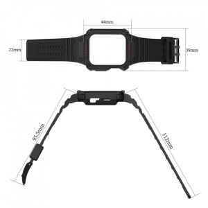Подсилен калъф за корпус с каишка Protect - Apple Watch 45mm Series 9 / 45mm Series 8 / 45mm Series 7 / 44mm SЕ (2nd gen) / 44mm SE / 44mm Series 6 / 44mm Series 5 / 44mm Series 4 / 42mm Series 3 / 42mm Series 2 бял - Img 5