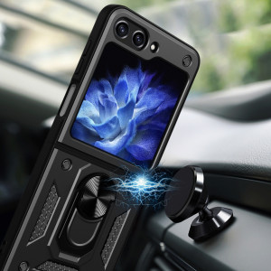 Подсилен калъф Hybrid Armor Camshield с подвижно покритие за камерата и стойка - Z Flip5 черен - Img 3