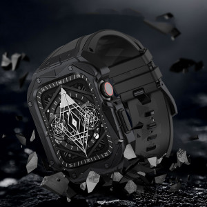 Подсилен стоманен корпус с каишка KINGXBAR CYF140 2in1 - Apple Watch 44mm SE / 44mm Series 6 / 44mm Series 5 / 44mm Series 4 сребрист - Img 7