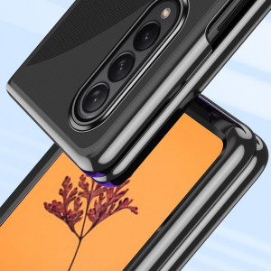 Прозрачен калъф с цветна рамка Plating - Samsung Galaxy Z Fold4 черен - Img 5