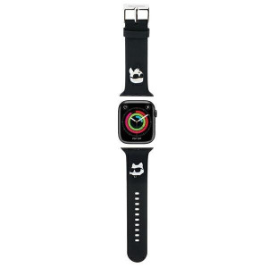 Силиконова каишка Karl lagerfeld 3D Rubber Karl & Choupette Heads strap - Apple Watch Ultra 49mm / Ultra 2 49mm / 45mm Series 9 / 45mm Series 8 / 45mm Series 7 / 44mm SЕ (2nd gen) / 44mm SE / 44mm Series 6 / 44mm Series 5 / 44mm Series 4 / 42mm Series 3 / - Img 1