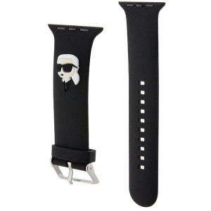 Силиконова каишка Karl lagerfeld 3D Rubber Karl Head strap - Apple Watch 41mm Series 9 / 41mm Series 8 / 41mm Series 7 / 40mm Series 6 / 40mm SE / 40mm Series 5 / 40mm Series 4 / 38mm Series 3 / 38mm Series 2 / 38mm (1st gen) черен - Img 3