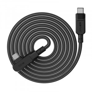 90° кабел за зареждане и данни ACEFAST USB Type C към USB Type C 100W 20V 5A 2m (C5-03) черен - Img 4