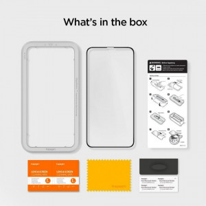 Закален стъклен протектор SPIGEN Align Master FC с инструмент за поставяне - iPhone 11 / XR с черна рамка - Img 8